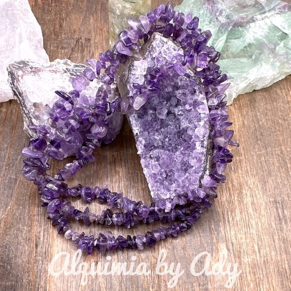 Purple Amethyst minimalist super long necklace for layering